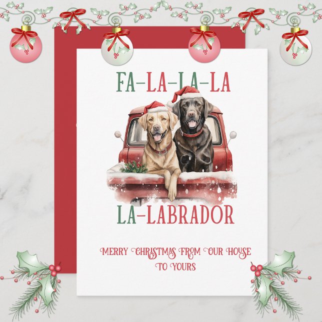 Cartão De Festividades Labrador Retriever Whimsical Christmas | (Criador carregado)