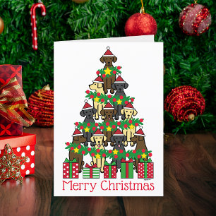 Cartão De Festividades Labradores Árvore de Natal
