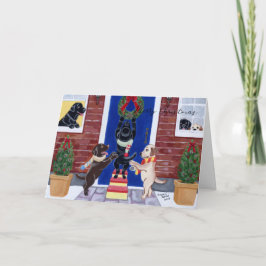 Cartão De Festividades Labradores de diversão de Natal