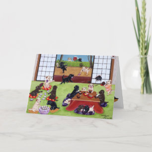 Cartão De Festividades Labradores do Dia do ano novo japonês