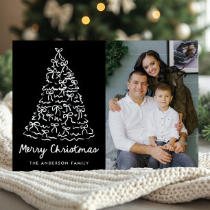 Cartão De Festividades Laços de Natal Caprichosos Preto Foto