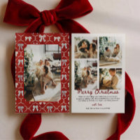 Laços Vermelhos de Coquete Multi-Foto Natal