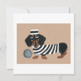 Cartão De Festividades Ladrão de Guloseimas Dachshund Preto e Marrom Pres