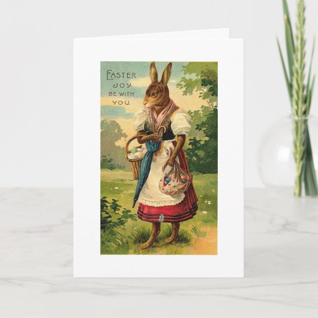 Cartão De Festividades Lady Bunny traz Páscoa Joy (Frente)
