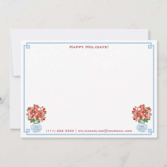 Cartão De Festividades Lady Red Poinsettia Ginger Jar Natal (Frente)