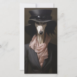 Cartão De Festividades Lady Saluki Top Hat