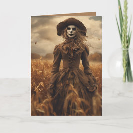 Cartão De Festividades Lady Scarecrow Halloween