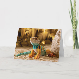 Cartão De Festividades Lagarto de Colar Crochê visita Cavernas de Carlsba