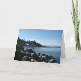 Cartão De Festividades Lago Cênico Tahoe, Montanhas de Natal Cobertas