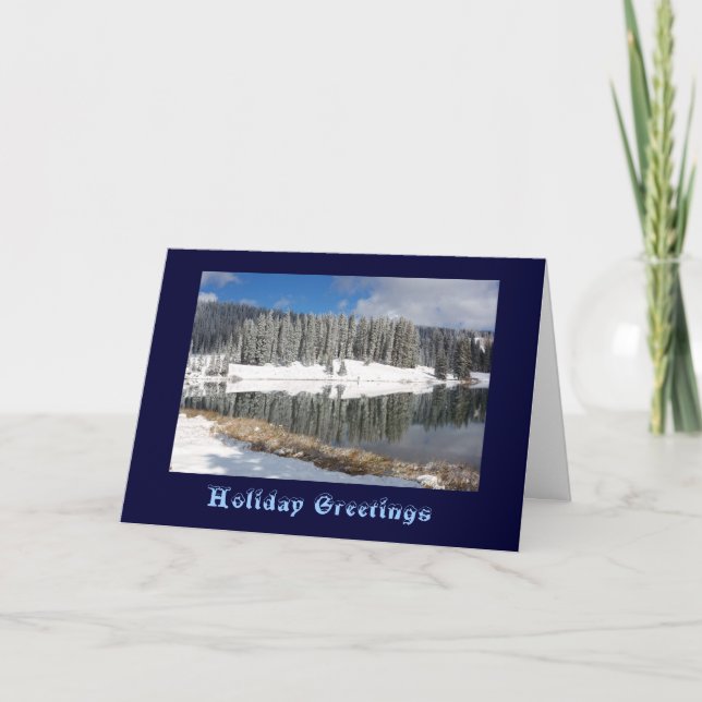 Cartão De Festividades Lago Cobbett Após Neve Inicial (Frente)