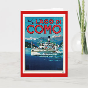 Cartão De Festividades "Lago di Como" Vintage Italian Travel Poster