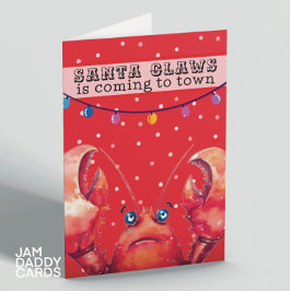 Cartão De Festividades Lagosta de Férias de Natal 