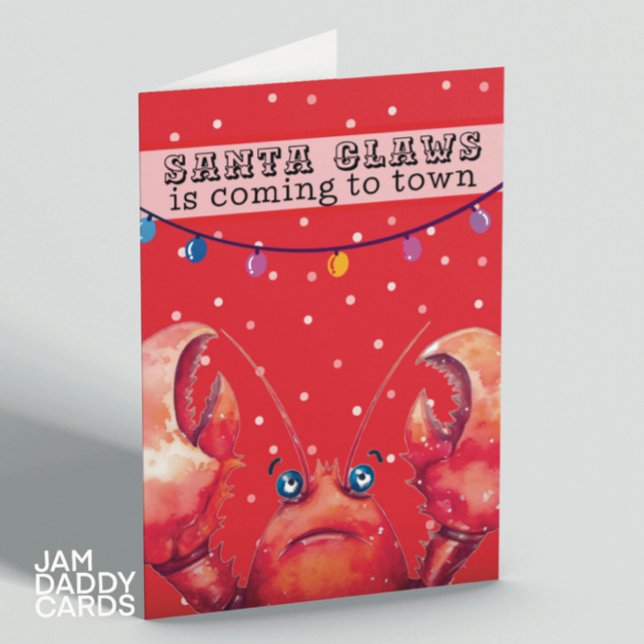 Cartão De Festividades Lagosta de Férias de Natal  (Criador carregado)