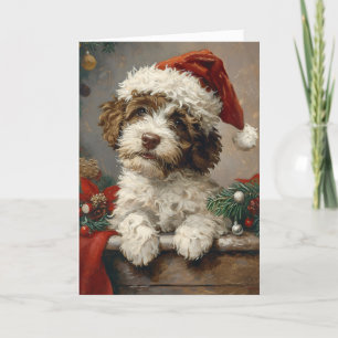 Cartão De Festividades Lagotto Romagnolo vintage personalizou o Natal