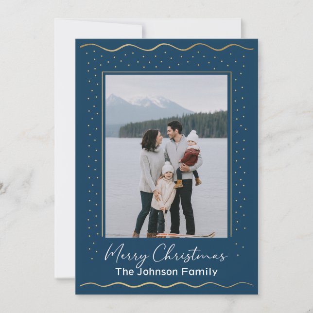 Cartão De Festividades Lake Inspired Photo Family Christmas Card (Frente)