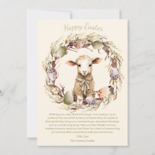 Cartão De Festividades Lamas de Páscoa de Aquarela Personalizadas