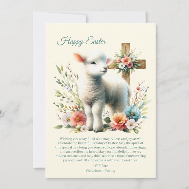 Cartão De Festividades Lamas de Páscoa de Aquarela Personalizadas (Frente)