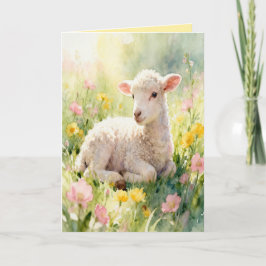 Cartão De Festividades Lamb Bible Verse Customized Easter Card