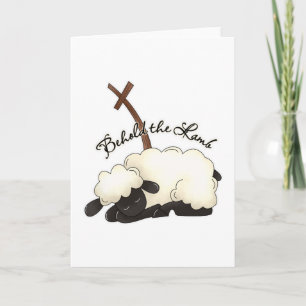 Cartão De Festividades Lamb with crucifix Behold the Lamb