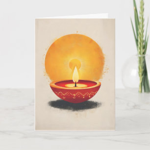 Cartão De Festividades Lâmpada Simples Luz Diwali