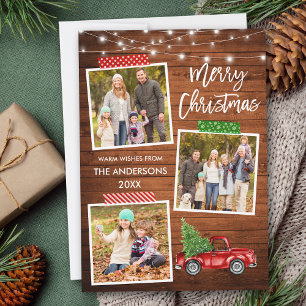 Cartão De Festividades Lâmpadas De Madeira De Caminhão De Fita De Artes