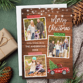 Cartão De Festividades Lâmpadas De Madeira De Caminhão De Fita De Artesan