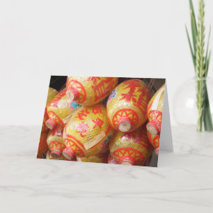 Cartão De Festividades Lanteras de Papel Chinês Sortudos