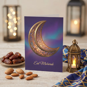 Cartão De Festividades Lanterna de Eid Mubarak Arte Moderna de Eid