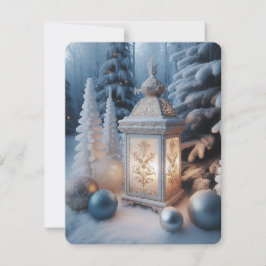 Cartão De Festividades Lanterna do Fosco Ornamentado de inverno