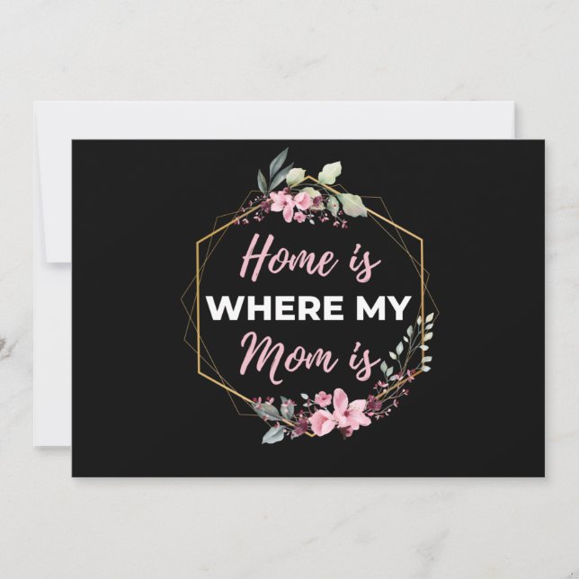 Cartão De Festividades Lar é Onde Minha Mãe Está (Frente)