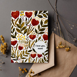 Cartão De Festividades Laranja Botânica, eu te amo Dia de as mães