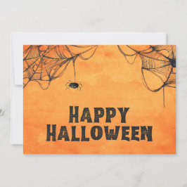 Cartão De Festividades Laranja e Preto Feliz Halloween