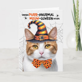 Cartão De Festividades Laranja Tabby Halloween Cat PURRolinterpolação ano