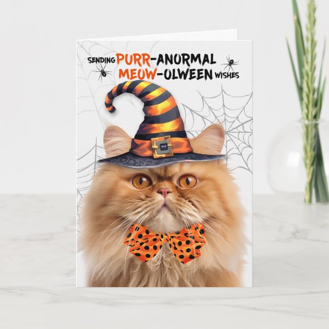 Cartão De Festividades Laranja Tabby Persa Cat PURRolinterpolação anormal (Frente)