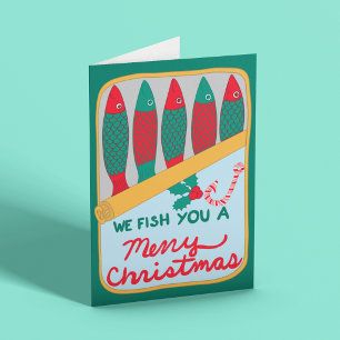 Cartão De Festividades Lata De Sardinha Peixe Enlatado Natal Divertido