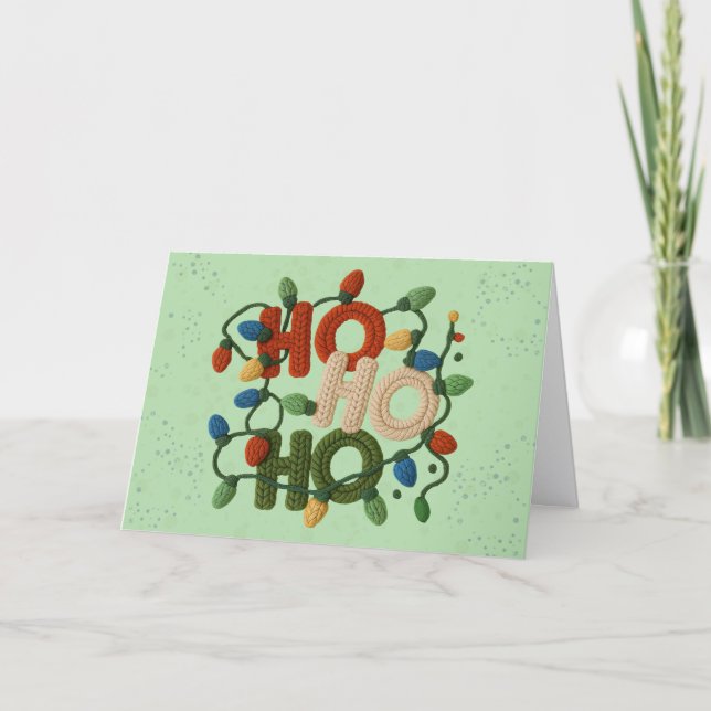 Cartão De Festividades Latch Hook Yarn Crochet (Faux, Not actual Yarn) (Frente)
