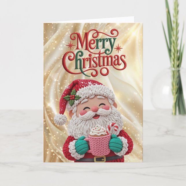 Cartão De Festividades Latch Hook Yarn Crochet (Faux, Not actual Yarn) (Frente)