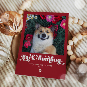 Cartão De Festividades Latido Humbug Cachorro Foto Engraçado Natal
