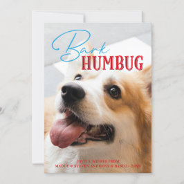 Cartão De Festividades Latido Humbug Engraçado Foto Personalizada de Cão 