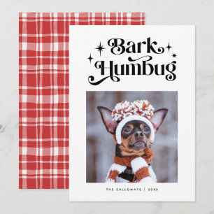Cartão De Festividades LATIDO HUMBUG Funny Dog Foto de Natal