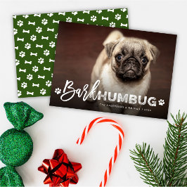 Cartão De Festividades Latido Humbug Typografia Cão Lover Foto Engraçado