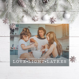 Cartão De Festividades Latke de Luz de Amor Foto de Hanukkah