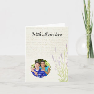Cartão De Festividades Lavender Growing Vintage Handwriting Mother's Day 