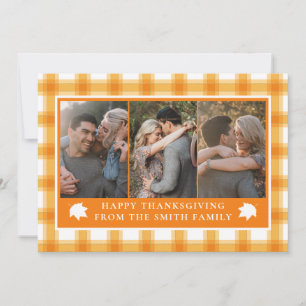 Cartão De Festividades Layout de Três Fotos Folha de Outono Feliz Dia de