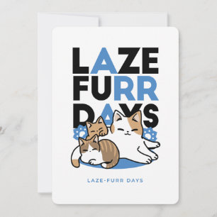Cartão De Festividades Lazer - Design de Gatos Preguiçosos