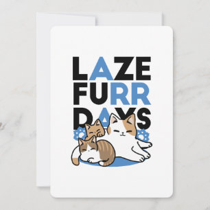 Cartão De Festividades Lazer - Design de Gatos Preguiçosos