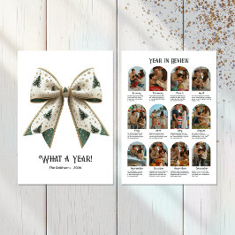 Cartão De Festividades Lazo de Natal Elegante Ano em Revisão Família
