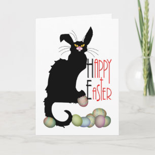 Cartão De Festividades Le Chat Noir Easter Bunny Ears