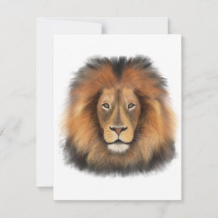 Cartão De Festividades leão aquarela Leo rei safari animal selva gato