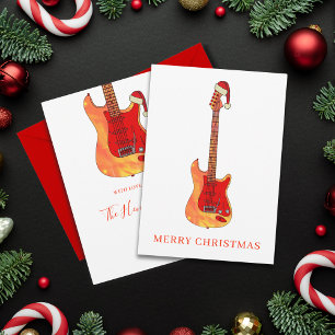 Cartão De Festividades Legal guitarra Feliz Natal